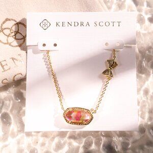 Kendra Scott - Elisa Gold Marie Pink Blooming Heirloom Necklace - new